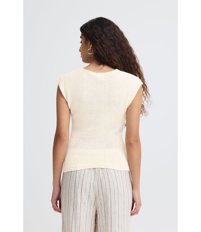 ICHI IHBLONDS dames top met knopen - Almond Milk