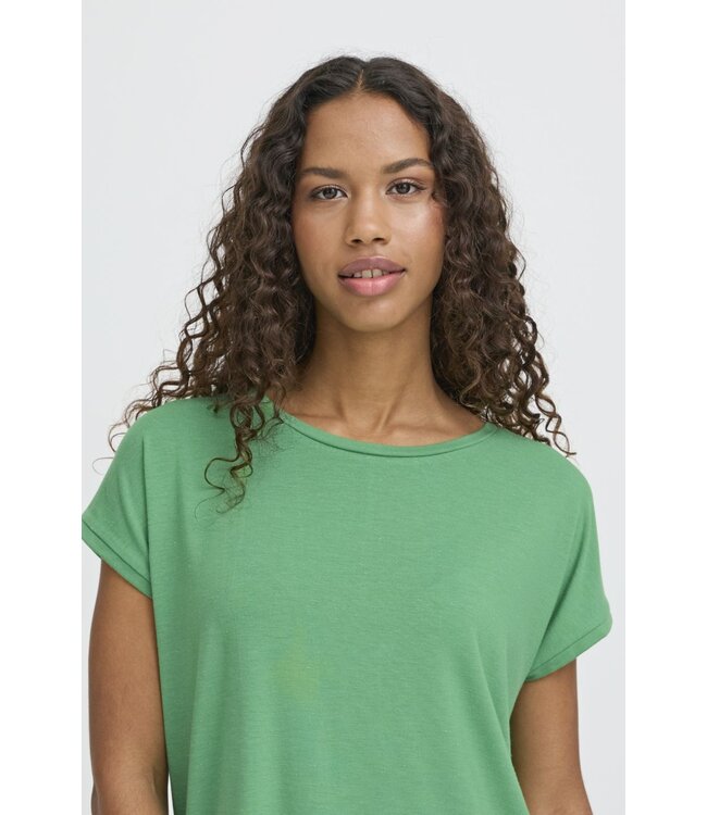 ICHI IHREBEL dames T-shirt met zilverdraad - Lily Green