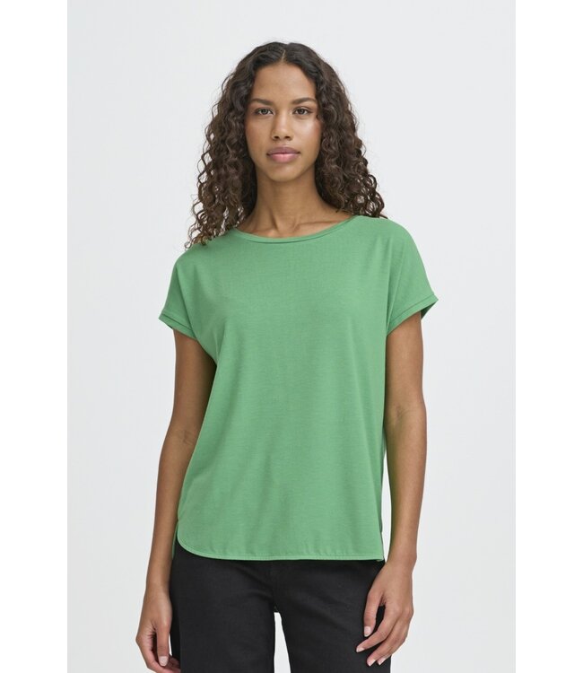 ICHI IHREBEL dames T-shirt met zilverdraad - Lily Green