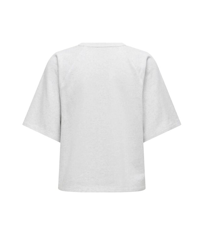 JDY JDYAMALFI dames sweat top met korte mouwen - Oatmeal Melange