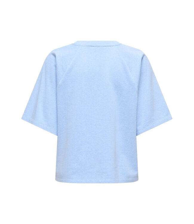 JDY JDYAMALFI dames sweat top met korte mouwen - Cashmere Blue Melange