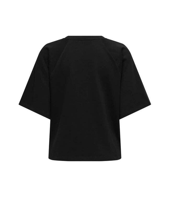 JDY JDYAMALFI dames sweat top met korte mouwen - Zwart