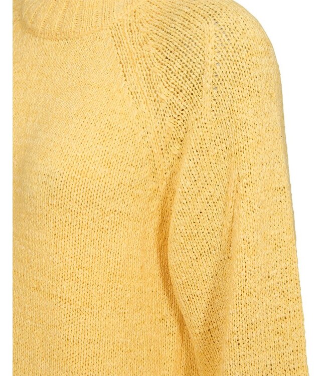 Freequent Dames trui FQTAPPER in Golden Haze - Gele fijngebreide pullover