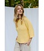 Freequent Dames trui FQTAPPER in Golden Haze - Gele fijngebreide pullover