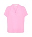 KAFFE Dames blouse KAmilia Pink Frosting – luchtige viscose linnen blouse met V-hals