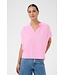 KAFFE Dames blouse KAmilia Pink Frosting – luchtige viscose linnen blouse met V-hals