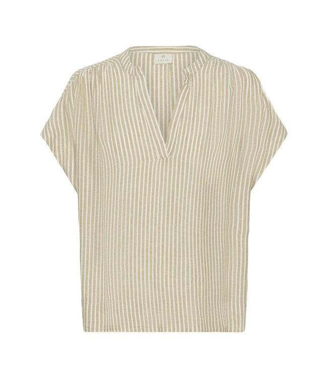 KAFFE Dames blouse KAmilia Chinchilla Chalk Stripe – gestreepte viscose linnen blouse