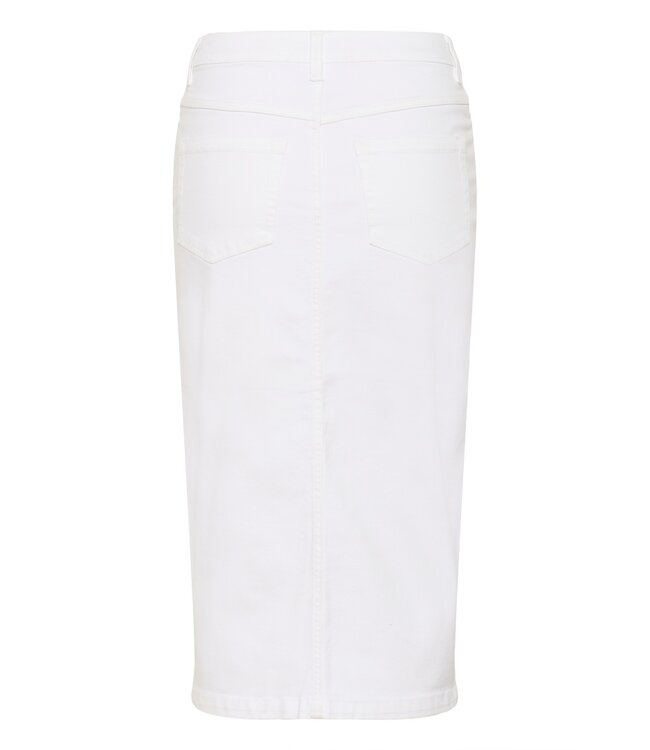 KAFFE Dames denim rok KAzelina Chalk – witte midi rok met hoge taille en split