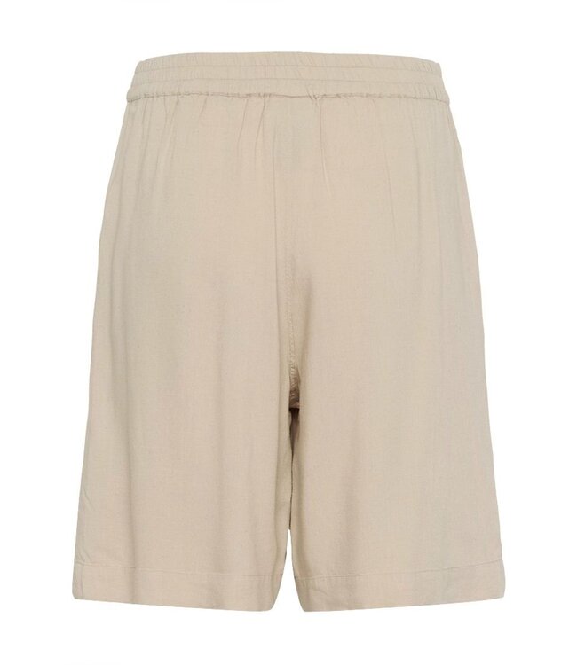 KAFFE KAmilia Dames Shorts in Feather Gray met elastische taille en linnen viscose mix