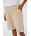 KAFFE KAmilia Dames Shorts in Feather Gray met elastische taille en linnen viscose mix