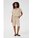 KAFFE KAmilia Dames Shorts in Feather Gray met elastische taille en linnen viscose mix