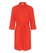 KAFFE KAmilia dames hemdkleedje in Poppy Red met taillekoord en knoopsluiting