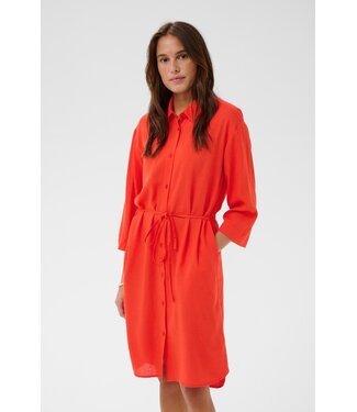 KAFFE KAmilia Short Shirt Dress - Poppy Red