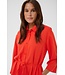 KAFFE KAmilia dames hemdkleedje in Poppy Red met taillekoord en knoopsluiting