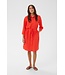 KAFFE KAmilia dames hemdkleedje in Poppy Red met taillekoord en knoopsluiting
