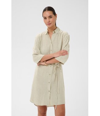 KAFFE KAmilia Short Shirt Dress - Chinchilla/Chalk Stripe