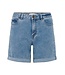 KAFFE KAvilma dames Denim Shorts Washed Blue met stretch en omgeplooide zoom
