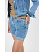 KAFFE KAvilma dames Denim Shorts Washed Blue met stretch en omgeplooide zoom