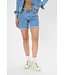 KAFFE KAvilma dames Denim Shorts Washed Blue met stretch en omgeplooide zoom
