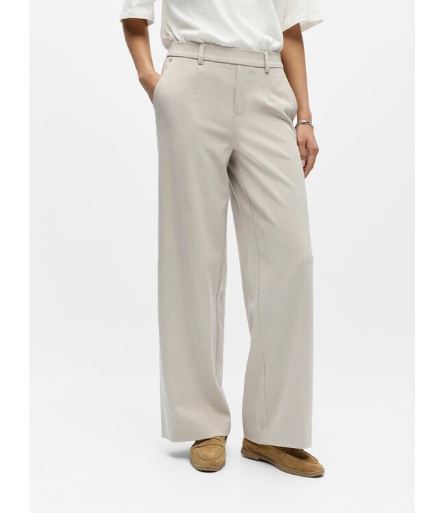Object OBJLISA Wide Pant Humus – Dames broek met wijde pijpen
