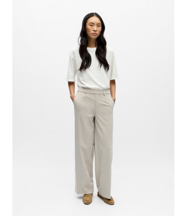 Object OBJLISA Wide Pant Humus – Dames broek met wijde pijpen