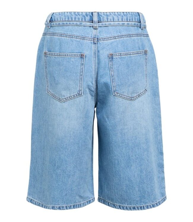 Object OBJROSIE Denim Long Shorts Light Blue – Dames knielange denim short