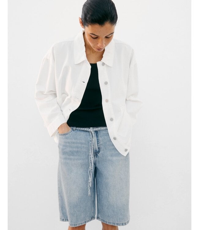 Object OBJROSIE Denim Long Shorts Light Blue – Dames knielange denim short