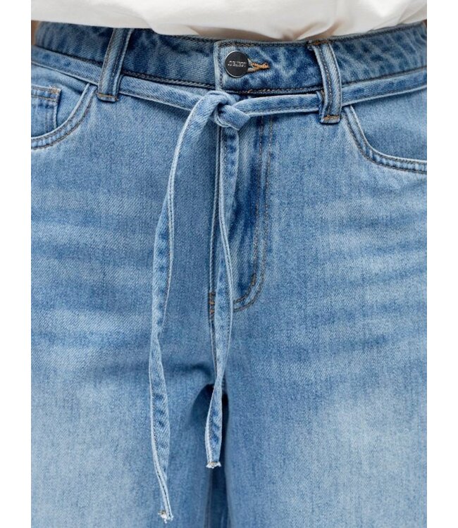 Object OBJROSIE Denim Long Shorts Light Blue – Dames knielange denim short