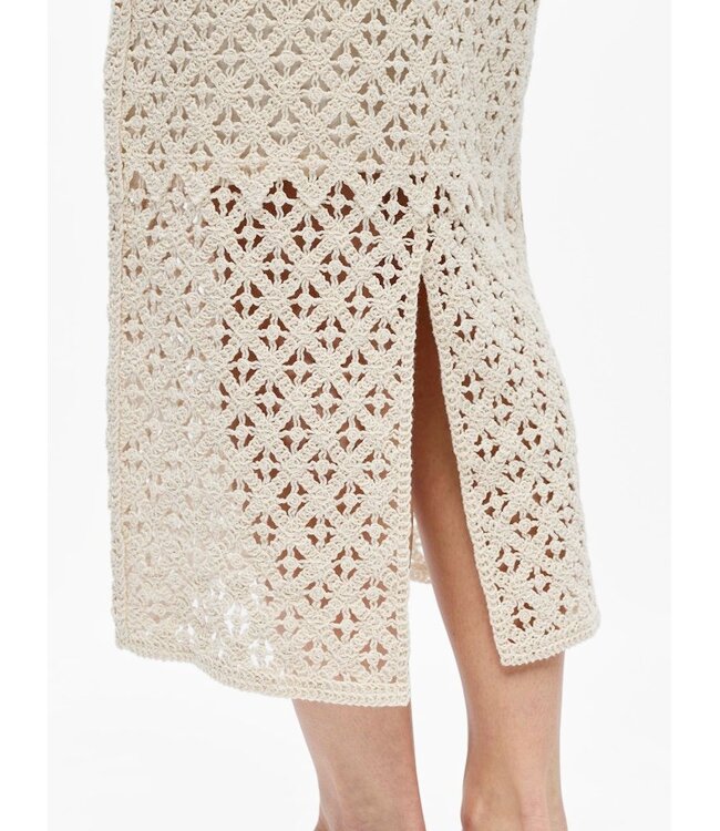 Object OBJMASI Knit Long Skirt Birch – Dames crochet midi rok