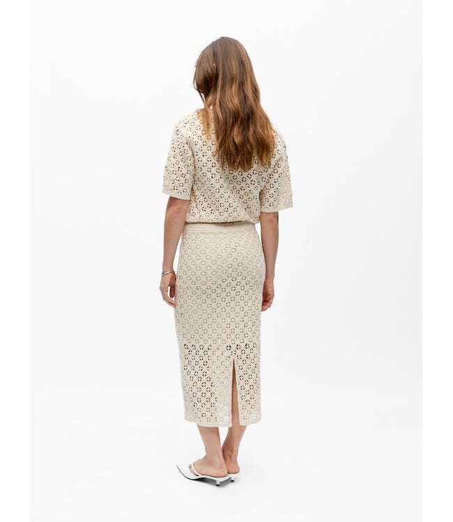 Object OBJMASI Knit Long Skirt Birch – Dames crochet midi rok