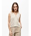 Object OBJJOLIN Knit Top Birch – Dames mouwloze crochet top met strik