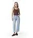 Courage Lichtblauwe dames jeans 7/8 lengte met rechte pijp, zachte stretch denim en comfortabele pasvorm