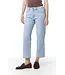 Courage Lichtblauwe dames jeans 7/8 lengte met rechte pijp, zachte stretch denim en comfortabele pasvorm