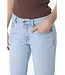 Courage Lichtblauwe dames jeans 7/8 lengte met rechte pijp, zachte stretch denim en comfortabele pasvorm