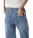 Courage Medium blauwe dames barrel jeans 7/8 met omslag, zachte stretch denim en comfortabele trendy pasvorm