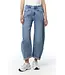 Courage Medium blauwe dames barrel jeans 7/8 met omslag, zachte stretch denim en comfortabele trendy pasvorm