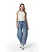 Courage Medium blauwe dames barrel jeans 7/8 met omslag, zachte stretch denim en comfortabele trendy pasvorm