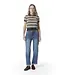 Courage Medium blauwe dames jeans met lange lengte, rechte pijp, zachte stretch denim en comfortabele pasvorm