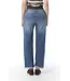Courage Medium blauwe dames jeans met lange lengte, rechte pijp, zachte stretch denim en comfortabele pasvorm