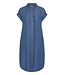 b.young BYKOSMO dames hemdkleedje in mid blue denim, losse pasvorm met TENCEL™ lyocell en knoopsluiting