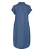 b.young BYKOSMO dames hemdkleedje in mid blue denim, losse pasvorm met TENCEL™ lyocell en knoopsluiting