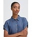 b.young BYKOSMO dames hemdkleedje in mid blue denim, losse pasvorm met TENCEL™ lyocell en knoopsluiting