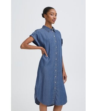 b.young BYKOSMO Shirt Dress - Mid Blue Denim