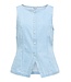 Object Dames denim waistcoat in lichtblauw met verticale strepen en normale pasvorm