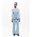 Object Dames denim waistcoat in lichtblauw met verticale strepen en normale pasvorm