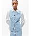 Object Dames denim waistcoat in lichtblauw met verticale strepen en normale pasvorm