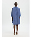 Selected Femme Dames oversized katoenen jurk in donkerblauw met V-hals en 3/4-mouwen