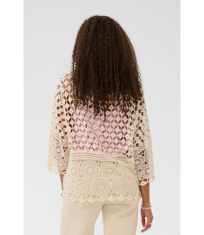CREAM CRGina Poncho Perfectly Pale - Dames crochet poncho top
