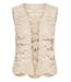 CREAM CRLotu Vest Perfectly Pale - Dames crochet vest met strik
