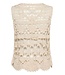 CREAM CRLotu Vest Perfectly Pale - Dames crochet vest met strik